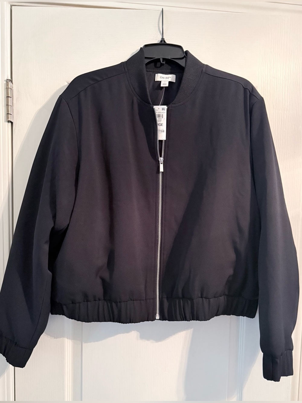 NWT On 34th Women's Twill Bubble-Hem Bomber Jacket